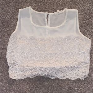 White formal crop top